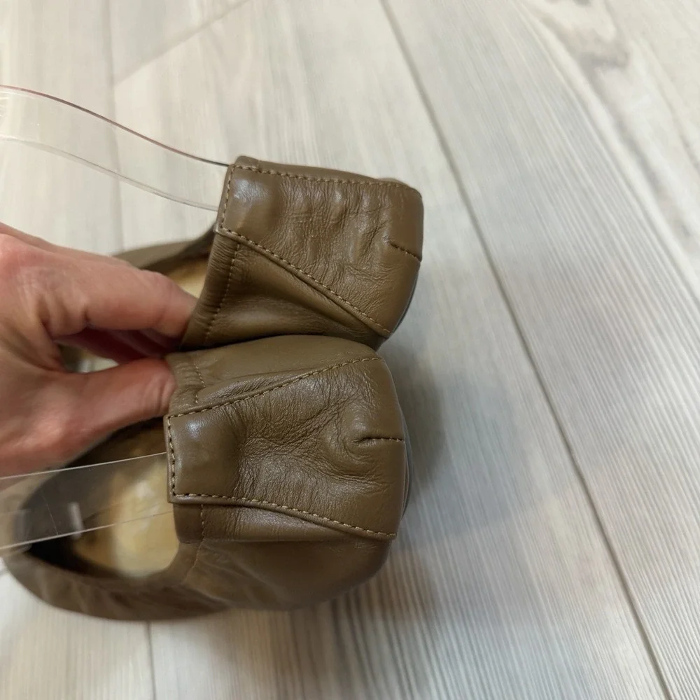 NEW The Storehouse Flats Womens 9 Foldable Leather Ballet Shoes Classic Brown